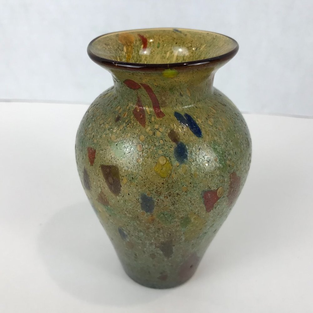 Unique Art glass vase 5" x 3.5"
